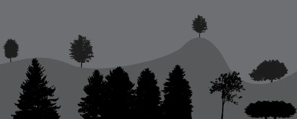 Immagine della Natura. Silhouette dell'albero. Illustrazione vettoriale . — Vettoriale Stock