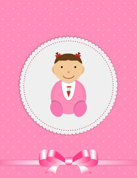 新生児の女の子のためのベクトル図 — ストックベクタ