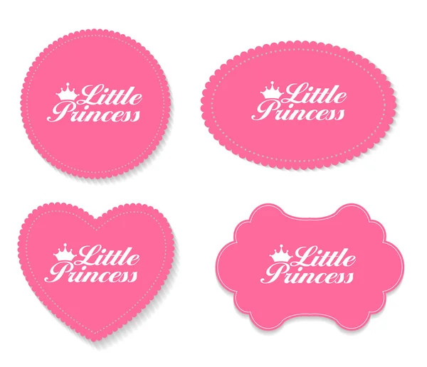 Little Princess Label Set Vector Illustration — Stock Vector