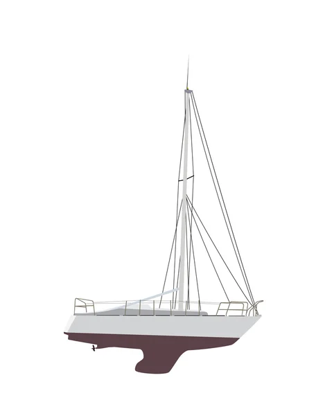 Barco de agua, velero. Ilustración vectorial . — Vector de stock