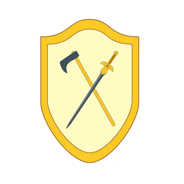 盾と剣。ベクトル図. — ストックベクタ