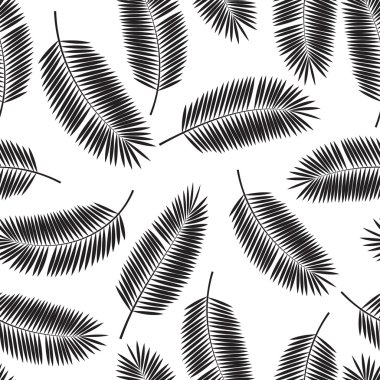 Palm Leaf Vektörü Kusursuz Desenli Arkaplan Çizimi