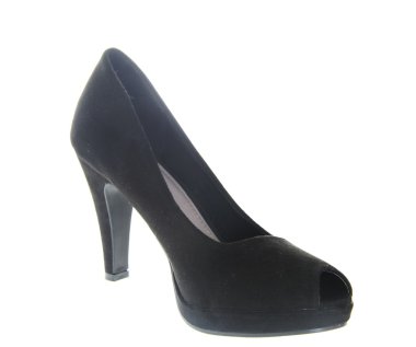 Kadın siyah topuklu ayakkabılar. İzole