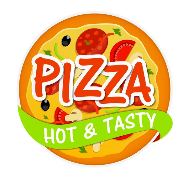 Pizza-Symbol Menü Vorlage Vektor Illustration — Stockvektor