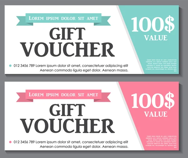 Gift Voucher Template with Sample Text Vector Illustration — Stock Vector