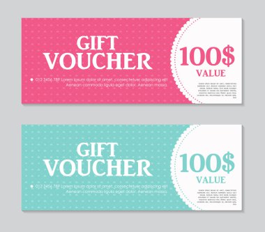 Hediye çeki şablon örnek metni vektör çizim ile