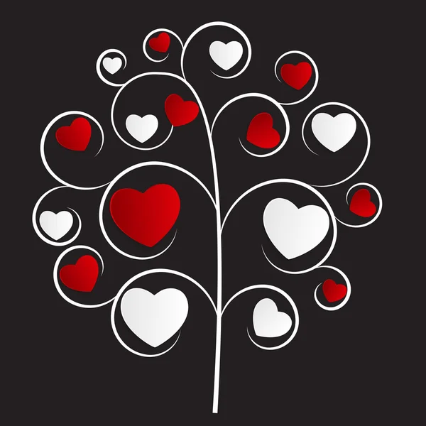 Beautuful Heart Tree Vector Illustration — Stock Vector