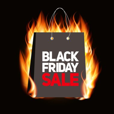 Siyah Cuma satış etiket vektör çizim