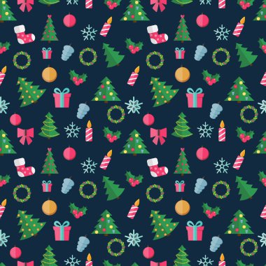 Soyut Noel ve yeni yıl Seamles desen arka plan. Vect