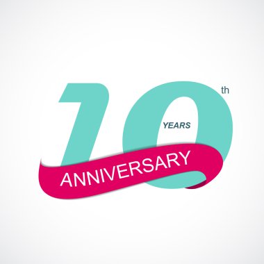 Şablonu Logo 10th yıldönümü illüstrasyon vektör