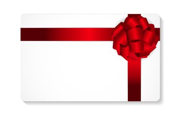 hediye kartı yay ve şerit vektör çizim ile