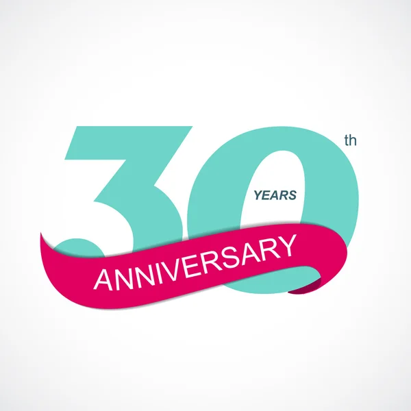 Illustrazione vettoriale del logo del modello 30th Anniversary — Vettoriale Stock