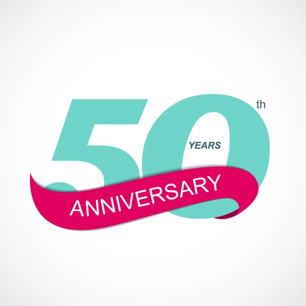 Template Logo 50th Anniversary Vector Illustration — Stock Vector