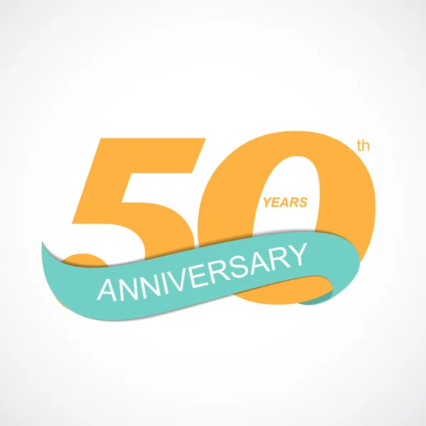 Modelo Logo 50th Aniversário Vector Ilustração —  Vetores de Stock