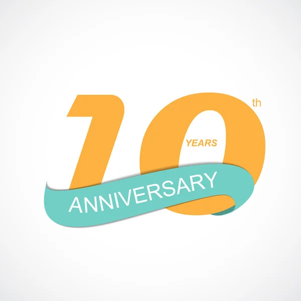 Template Logo 10th Anniversary Vector Illustration — Stock Vector