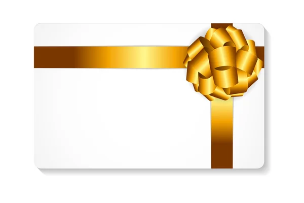 Gift Card met lint vectorillustratie en gouden boog — Stockvector