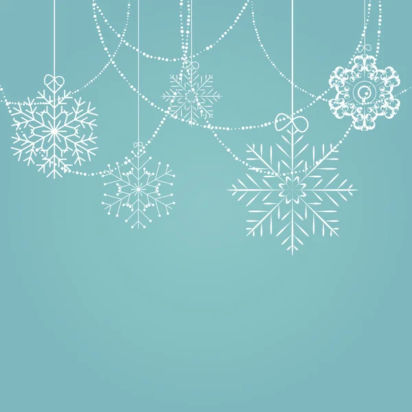 Navidad copos de nieve fondo vector ilustración — Vector de stock