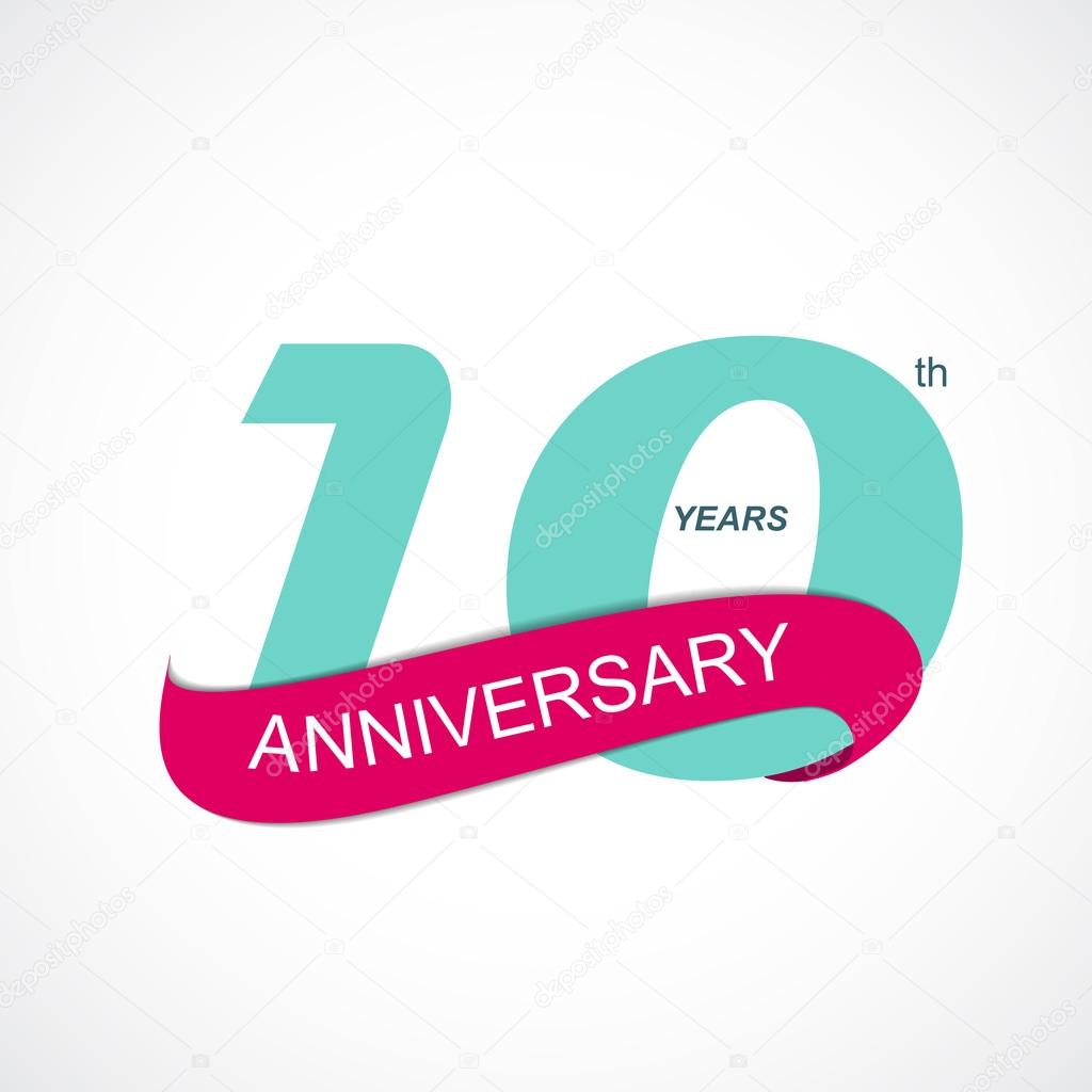 Template Logo 10th Anniversary Vector Illustration