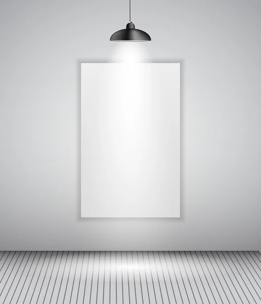 Hintergrund mit Beleuchtung Lampe und Rahmen. leerer Raum für Ihre te — Stockvektor