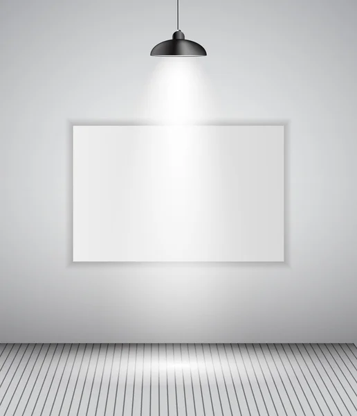 Arrière-plan avec lampe d'éclairage et cadre. Espace vide pour votre Te — Image vectorielle