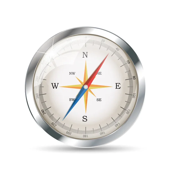 Glossy Compass. Vector Illustration. — Stock Vector