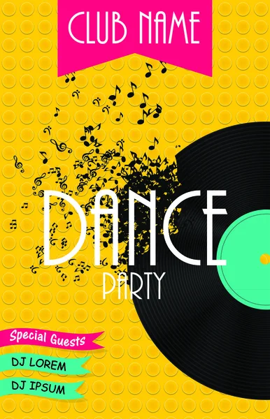 Κάθετη χορού κόμμα Flyer φόντο με τη θέση για το κείμενό σας. — Διανυσματικό Αρχείο