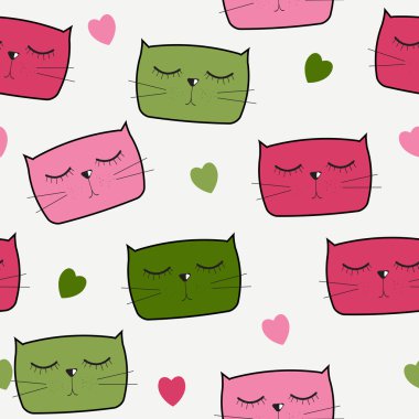 Şirin kediler pürüzsüz desen