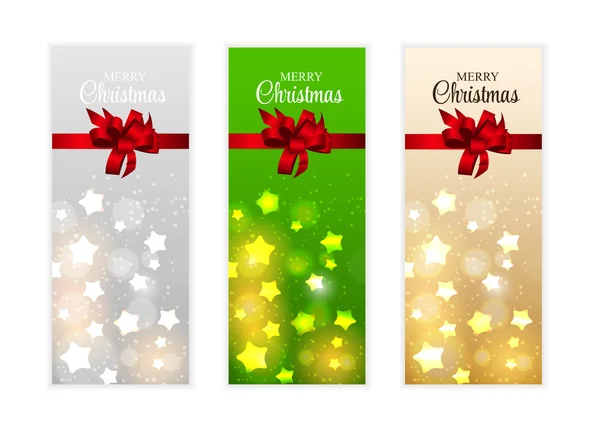 Bandiere e cartoline di Natale — Vettoriale Stock