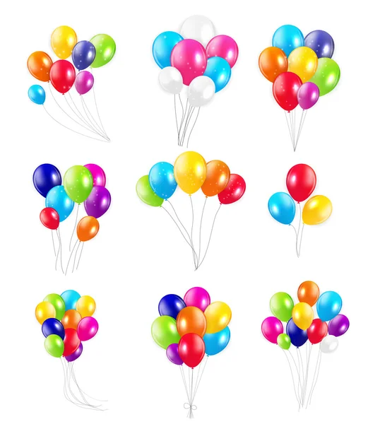 Set aus farbigen Luftballons, — Stockvektor