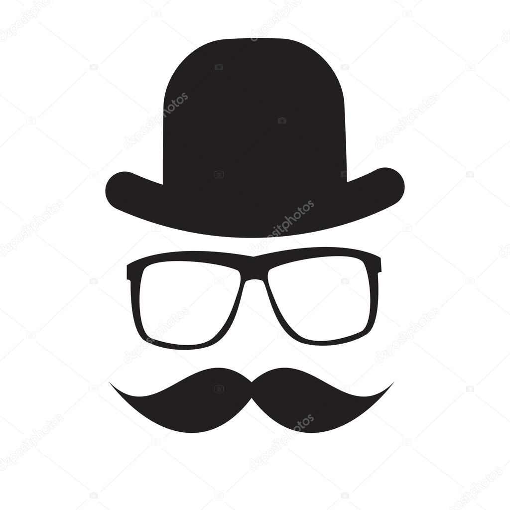 Hipster character with glasses and mustache