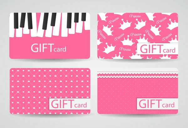 Hermosas tarjetas de regalo conjunto — Vector de stock