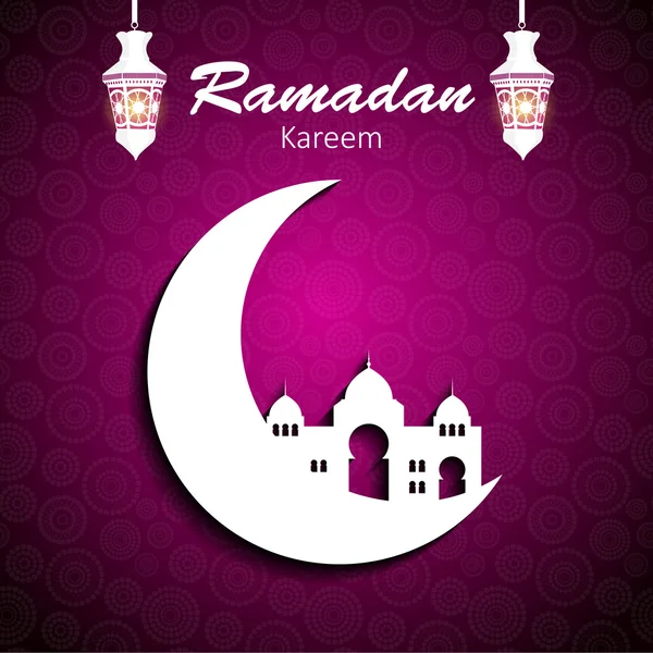 Ramadán kareem tarjeta de vacaciones — Vector de stock
