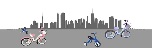 Şehir kavramı içinde Bisiklete binmek — Stok Vektör