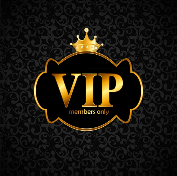 VIP λογότυπο με κορώνα — Διανυσματικό Αρχείο