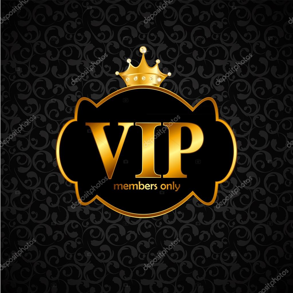 Golden Luxury Logo with Crown on Black Background. Vector Illustration