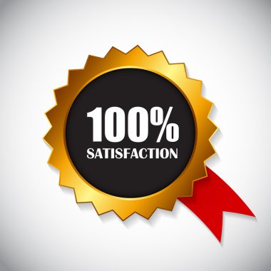 Altın etiket memnuniyeti vektör çizim