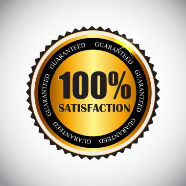 Altın etiket memnuniyeti vektör çizim