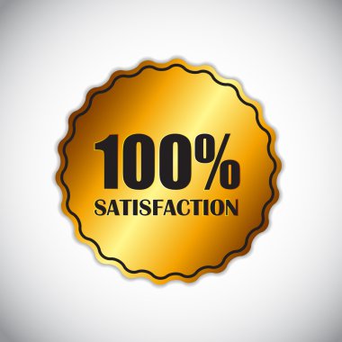 Altın etiket memnuniyeti vektör çizim