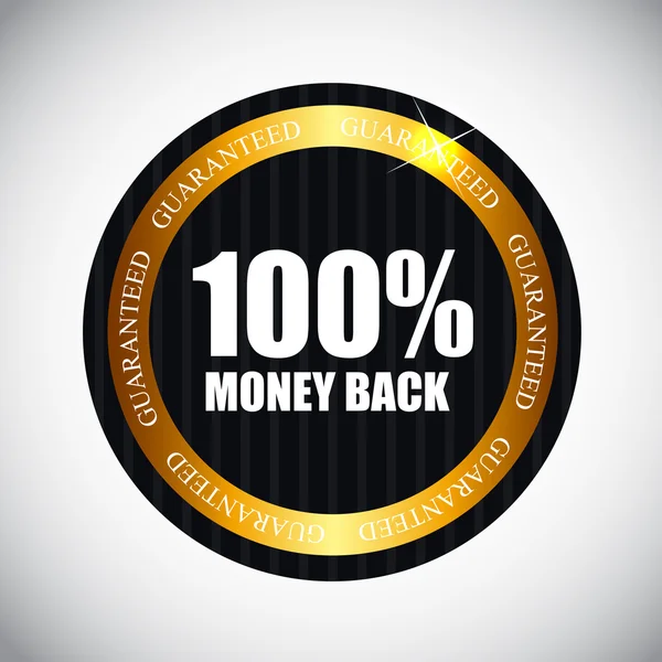 Golden Label Money Back Vector Illustration — Stock Vector