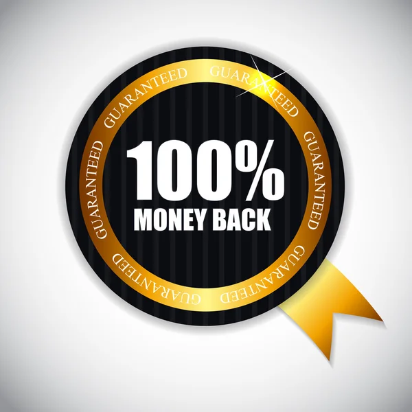 Golden Label Money Back Vector Illustration — Stock Vector