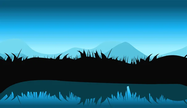 Paisaje natural con río — Vector de stock