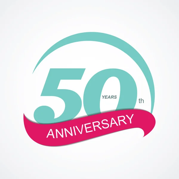 Template Logo 50 Anniversary Vector Illustration — Stock Vector