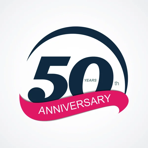 Modelo Logo 50 Aniversário Vector Ilustração — Vetor de Stock