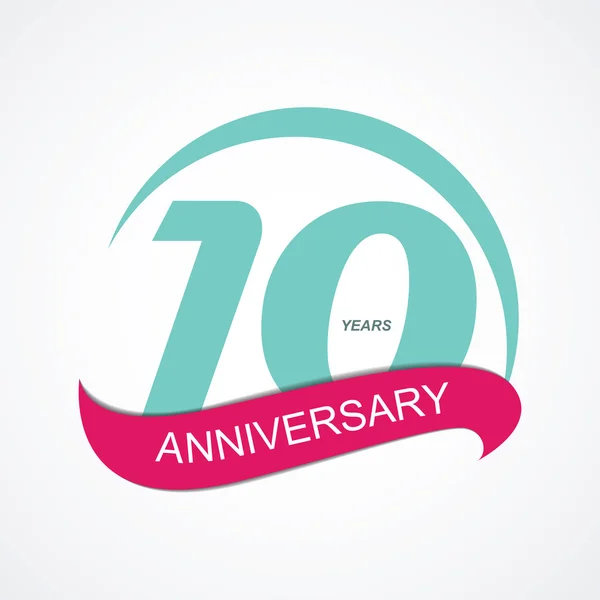 Template Logo 10 Anniversary Vector Illustration — Stock Vector