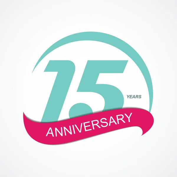 Modèle Logo 15 Illustration vectorielle anniversaire — Image vectorielle