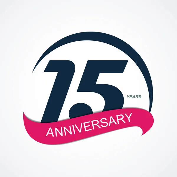 Template Logo 15 Anniversary Vector Illustration — Stock Vector