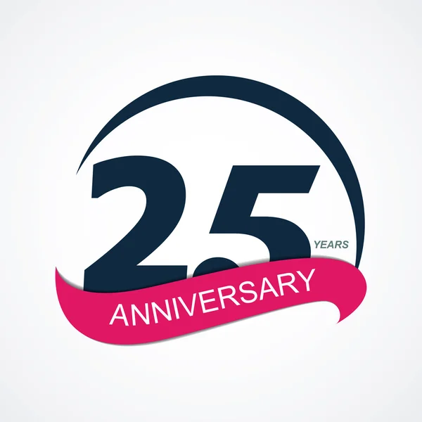 Template Logo 25 Anniversary Vector Illustration — Stock Vector