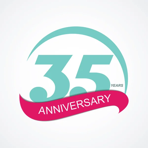 テンプレート ロゴ 35 周年ベクトル図 — ストックベクタ