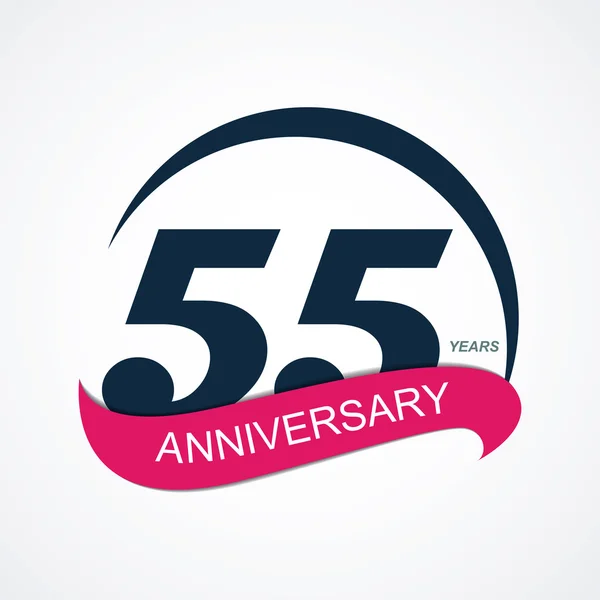 Sjabloon Logo 55 verjaardag vectorillustratie — Stockvector