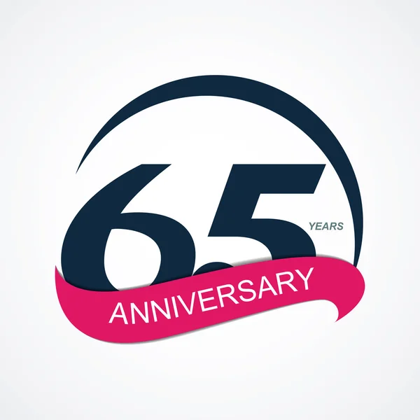 Logo de la plantilla 65 Aniversario Vector Ilustración — Vector de stock